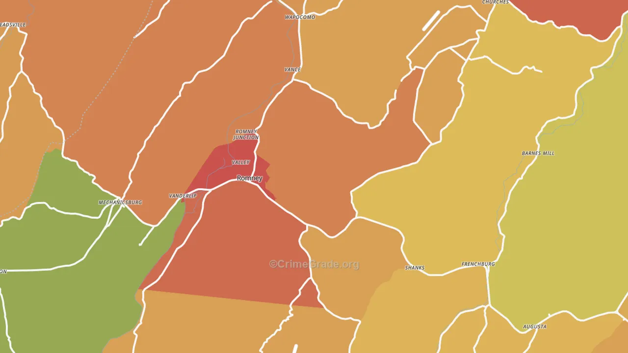 26757, WV Map of Drug-Related Crime Rates