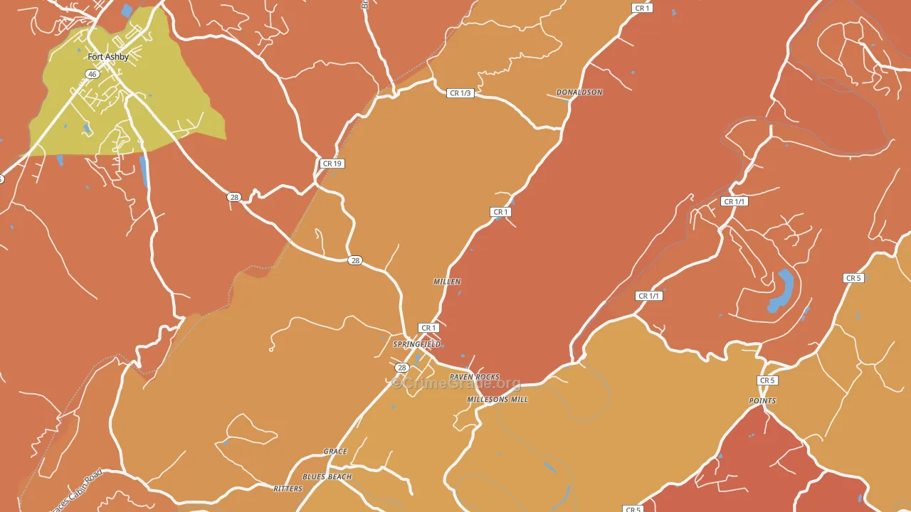 26763, WV Map of Drug-Related Crime Rates