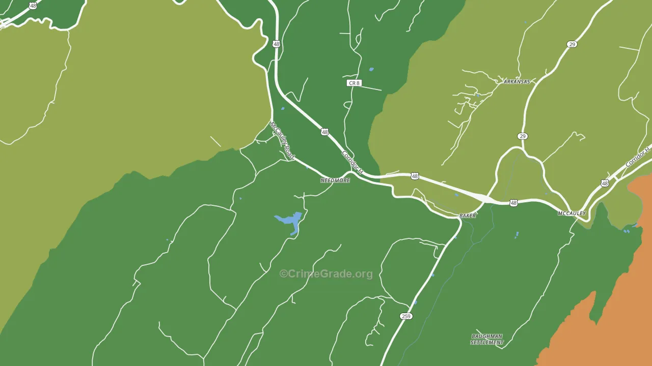 26801, WV Map of Drug-Related Crime Rates