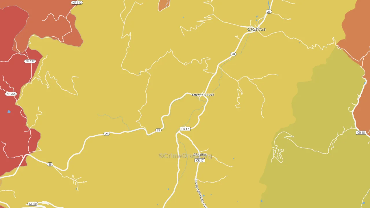26804, WV Map of Drug-Related Crime Rates