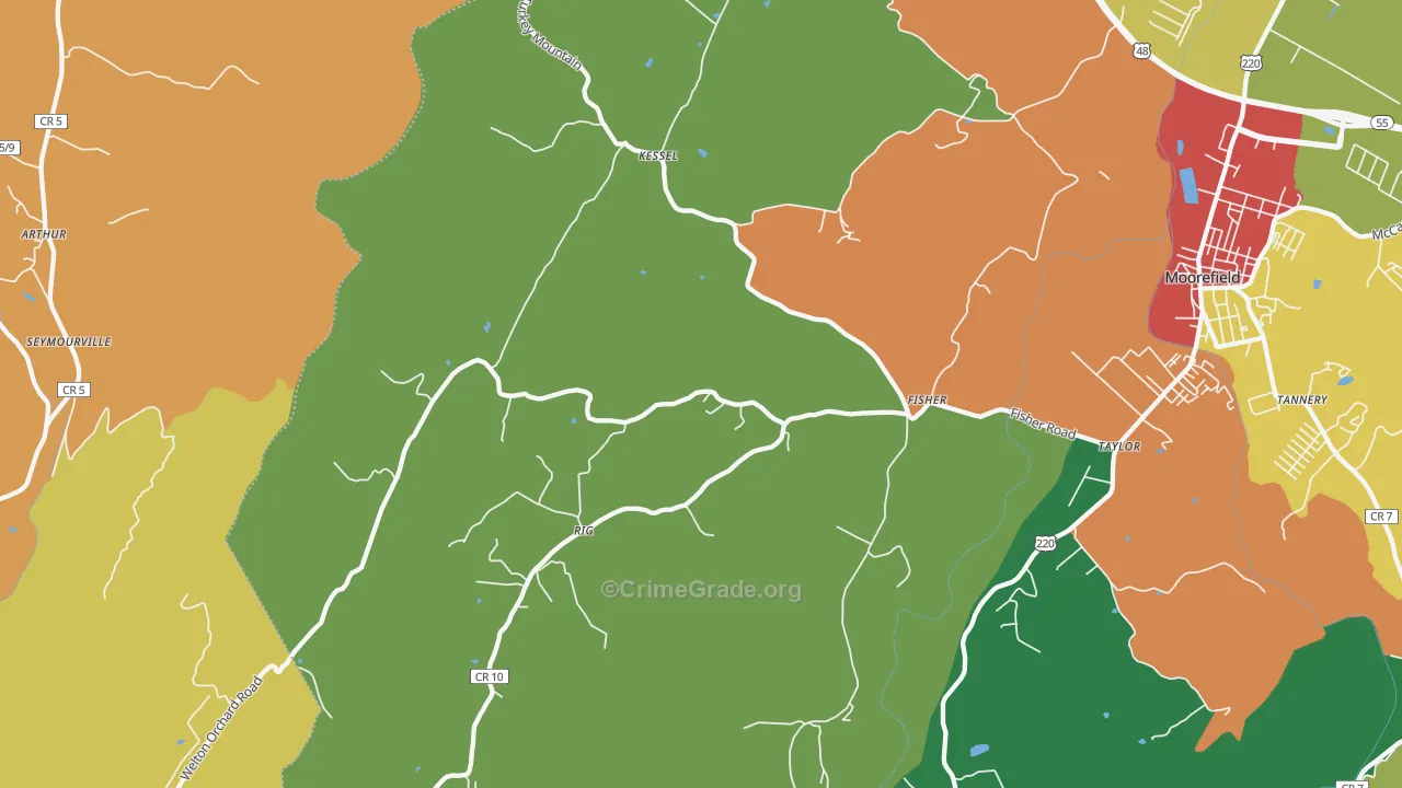26818, WV Map of Drug-Related Crime Rates