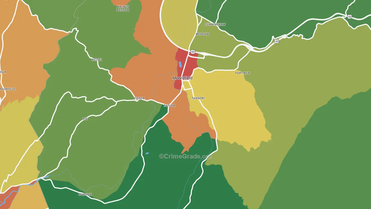 26836, WV Map of Drug-Related Crime Rates