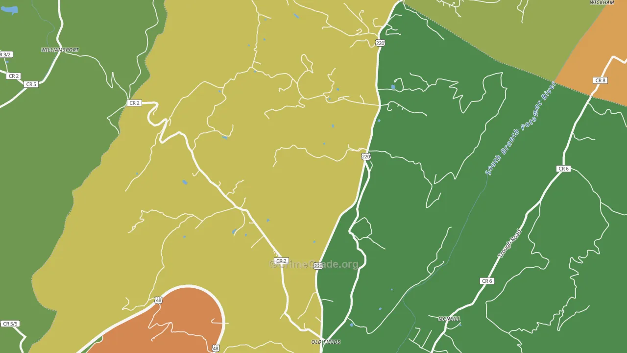 26845, WV Map of Drug-Related Crime Rates