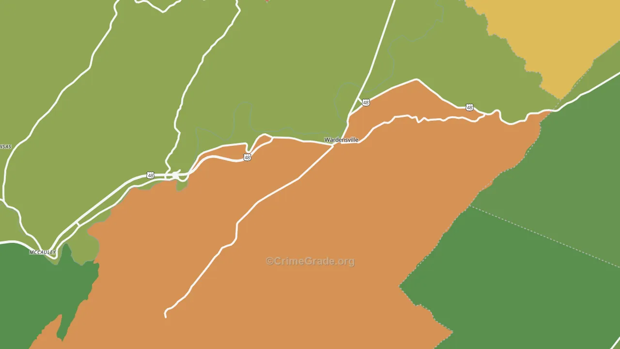 26851, WV Map of Drug-Related Crime Rates