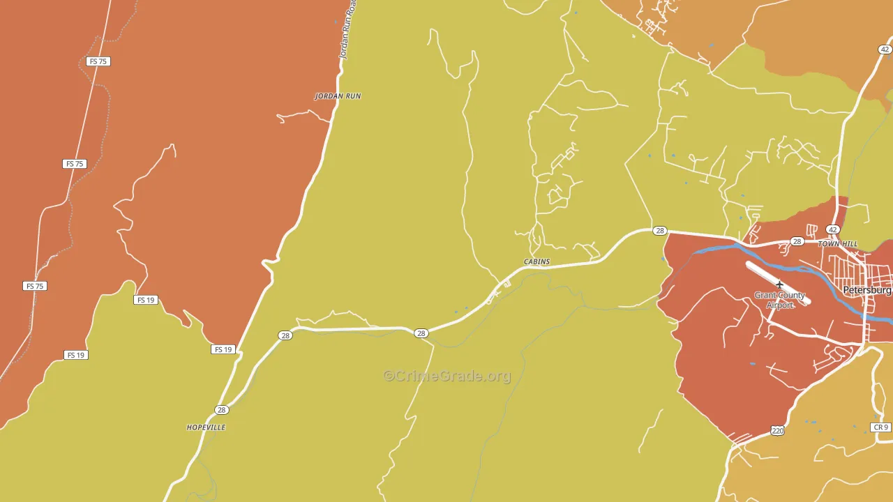 26855, WV Map of Drug-Related Crime Rates