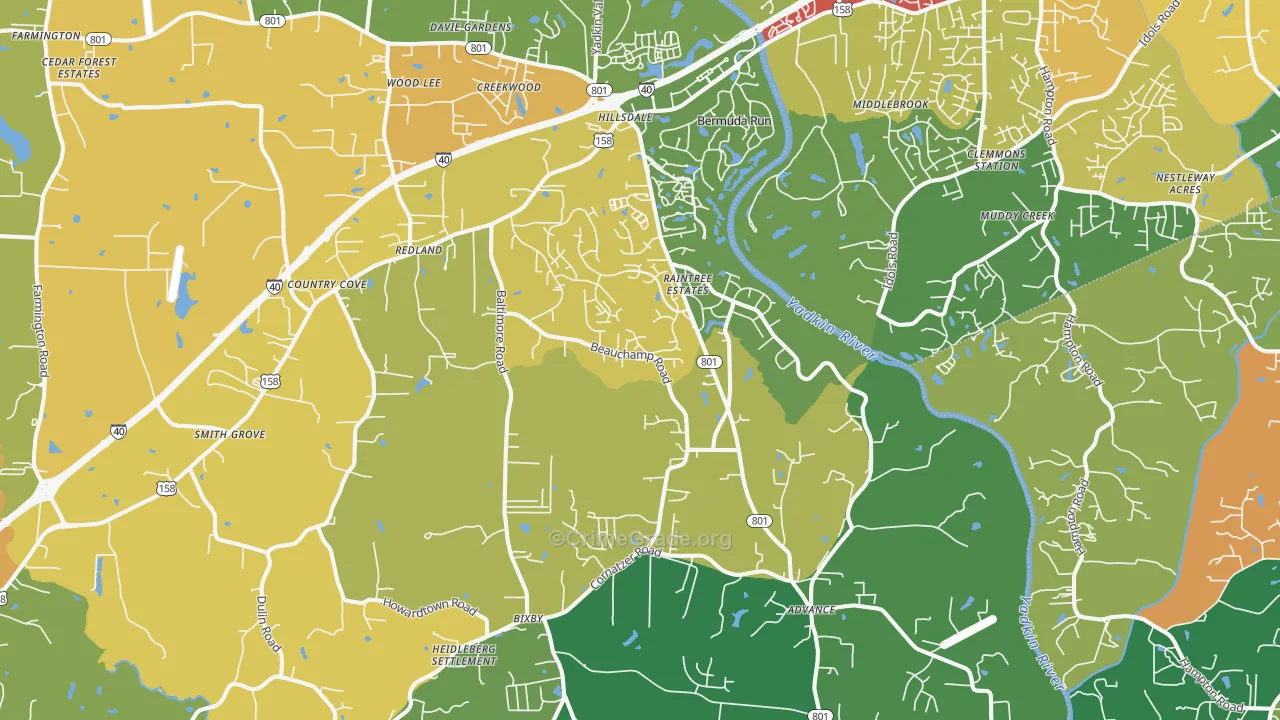 27006, NC Map of Drug-Related Crime Rates