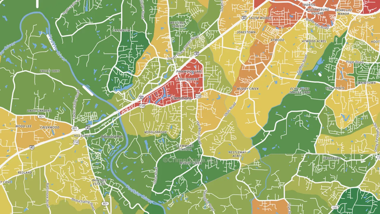 27012, NC Map of Drug-Related Crime Rates