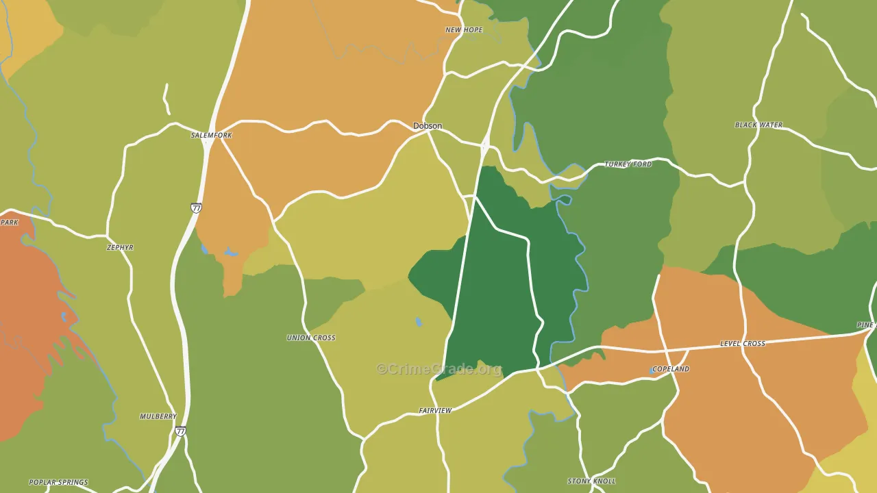 27017, NC Map of Drug-Related Crime Rates