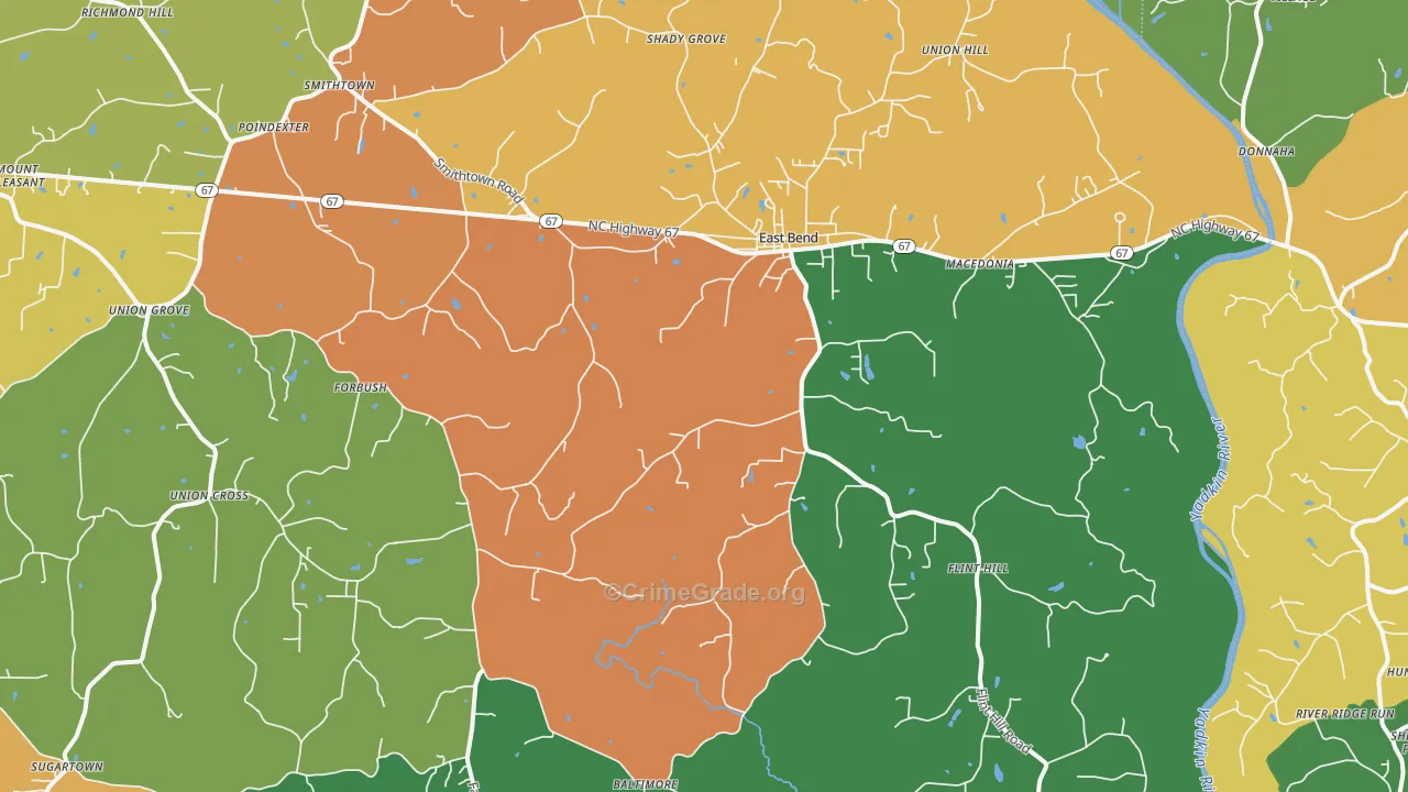 27018, NC Map of Drug-Related Crime Rates