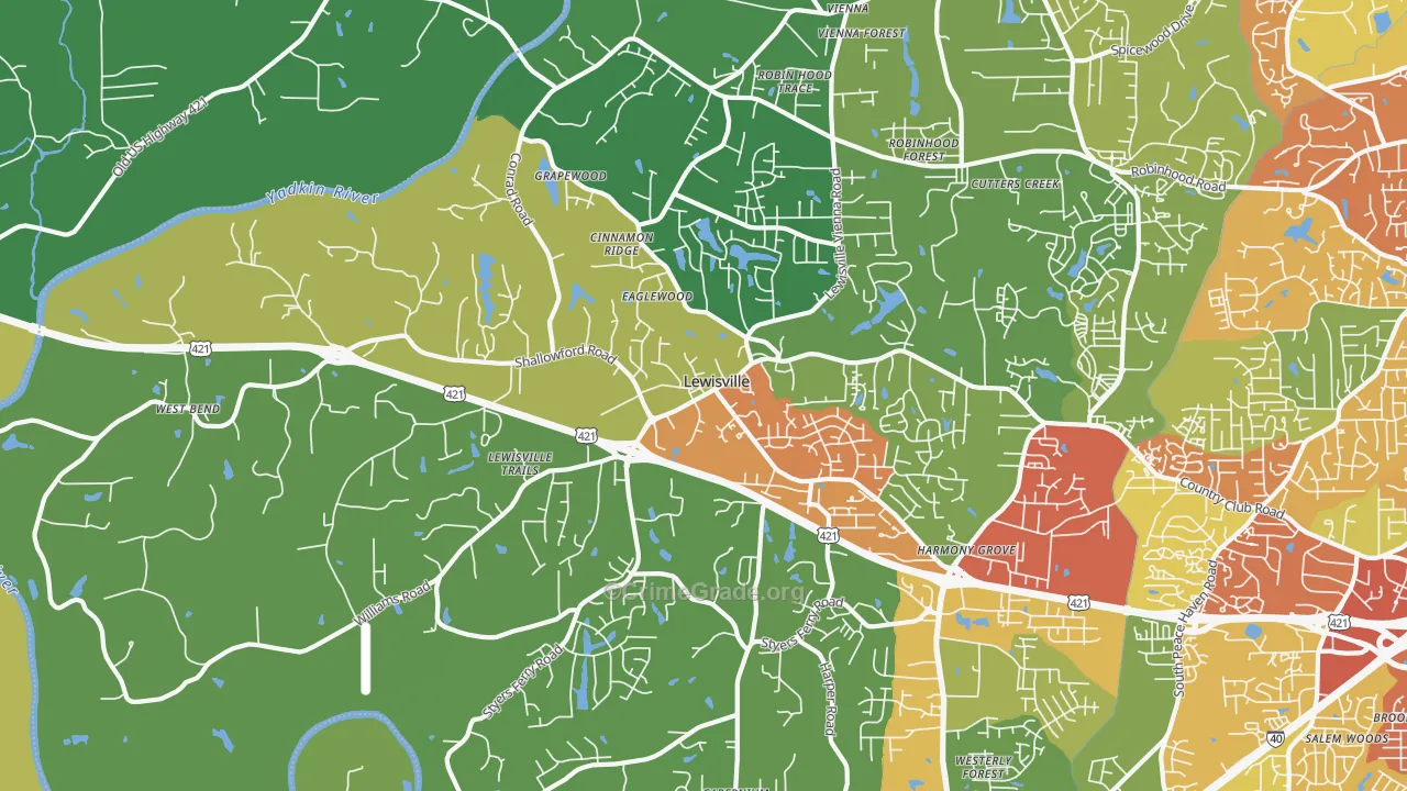 27023, NC Map of Drug-Related Crime Rates