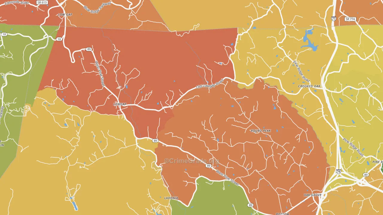 27024, NC Map of Drug-Related Crime Rates