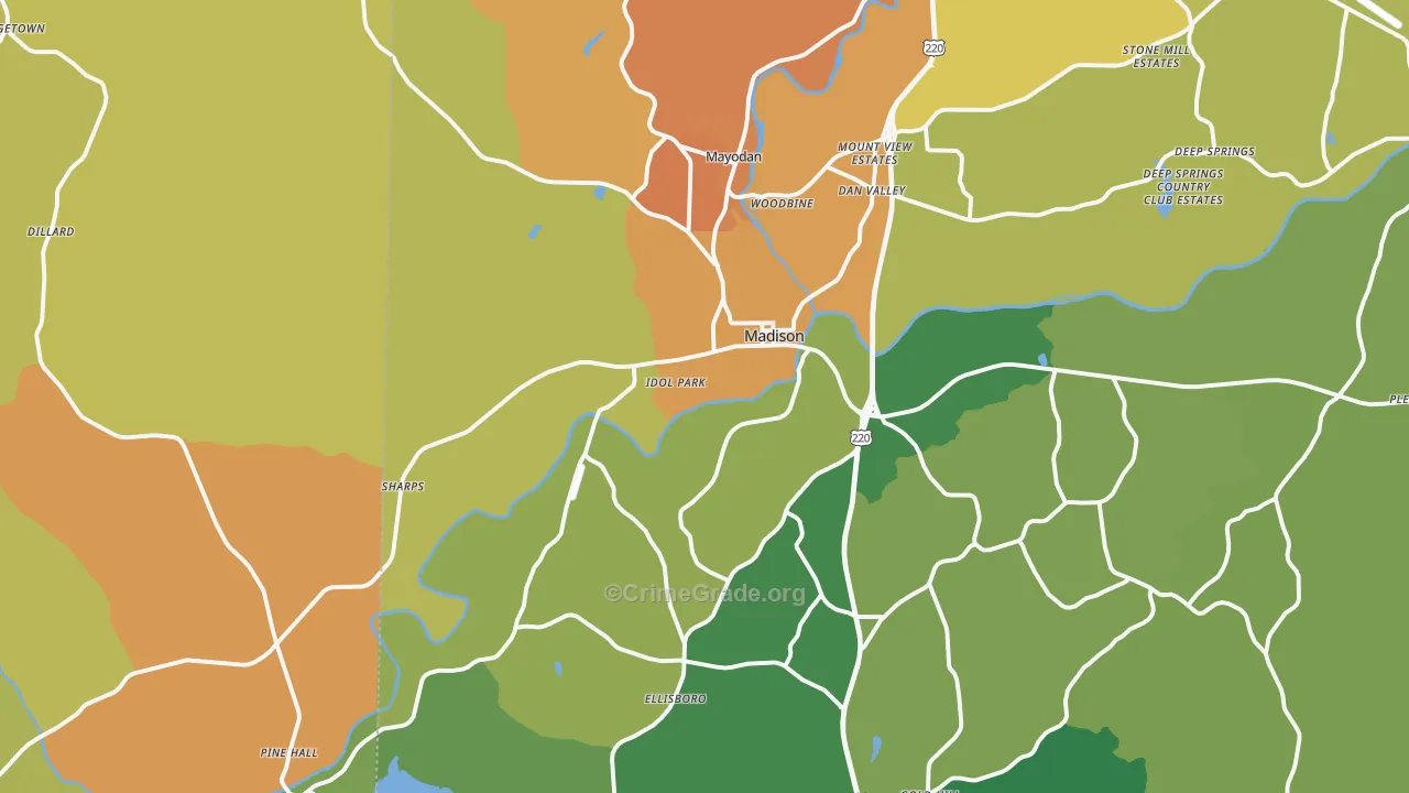 27025, NC Map of Drug-Related Crime Rates
