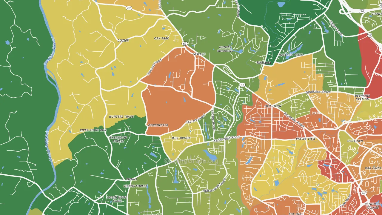 27040, NC Map of Drug-Related Crime Rates