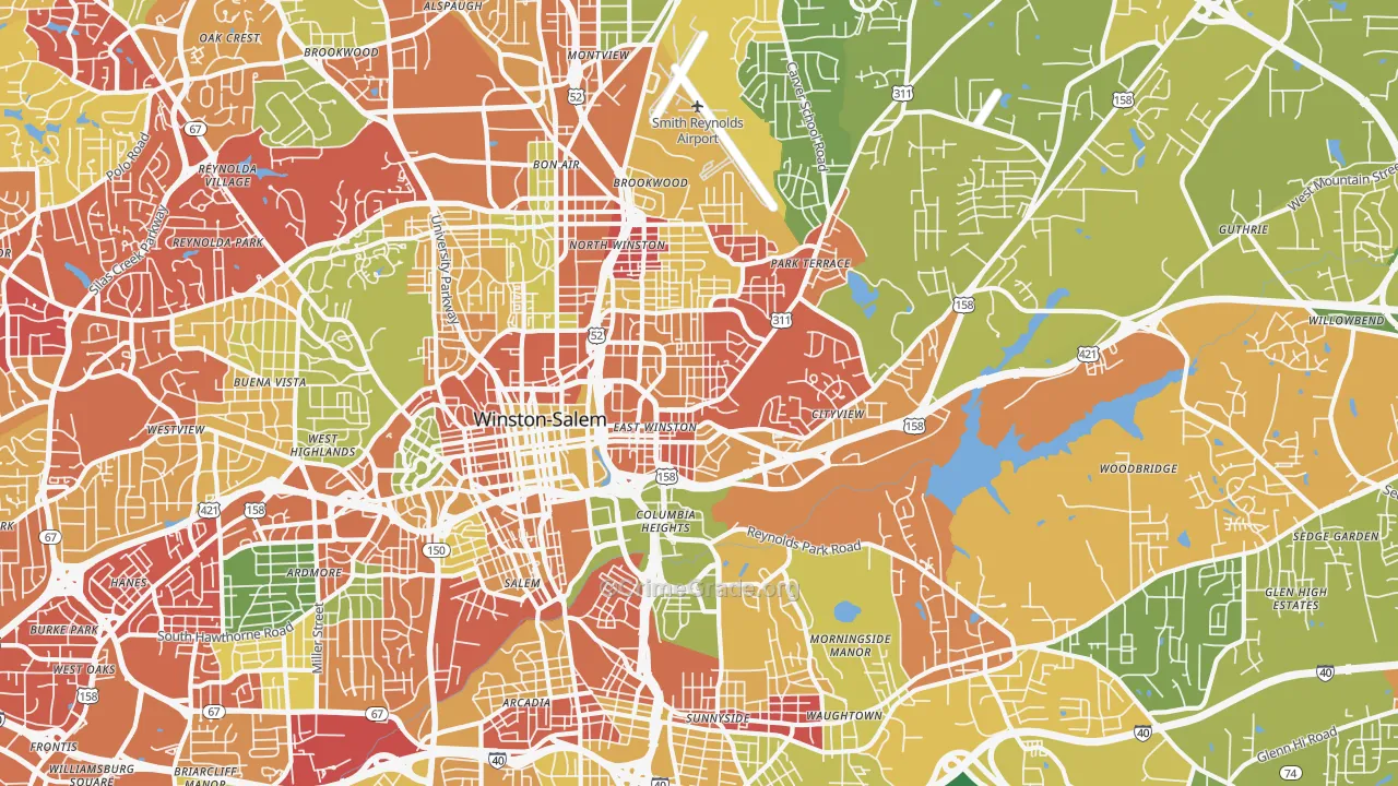 27101, NC Map of Drug-Related Crime Rates