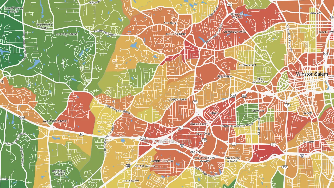27104, NC Map of Drug-Related Crime Rates