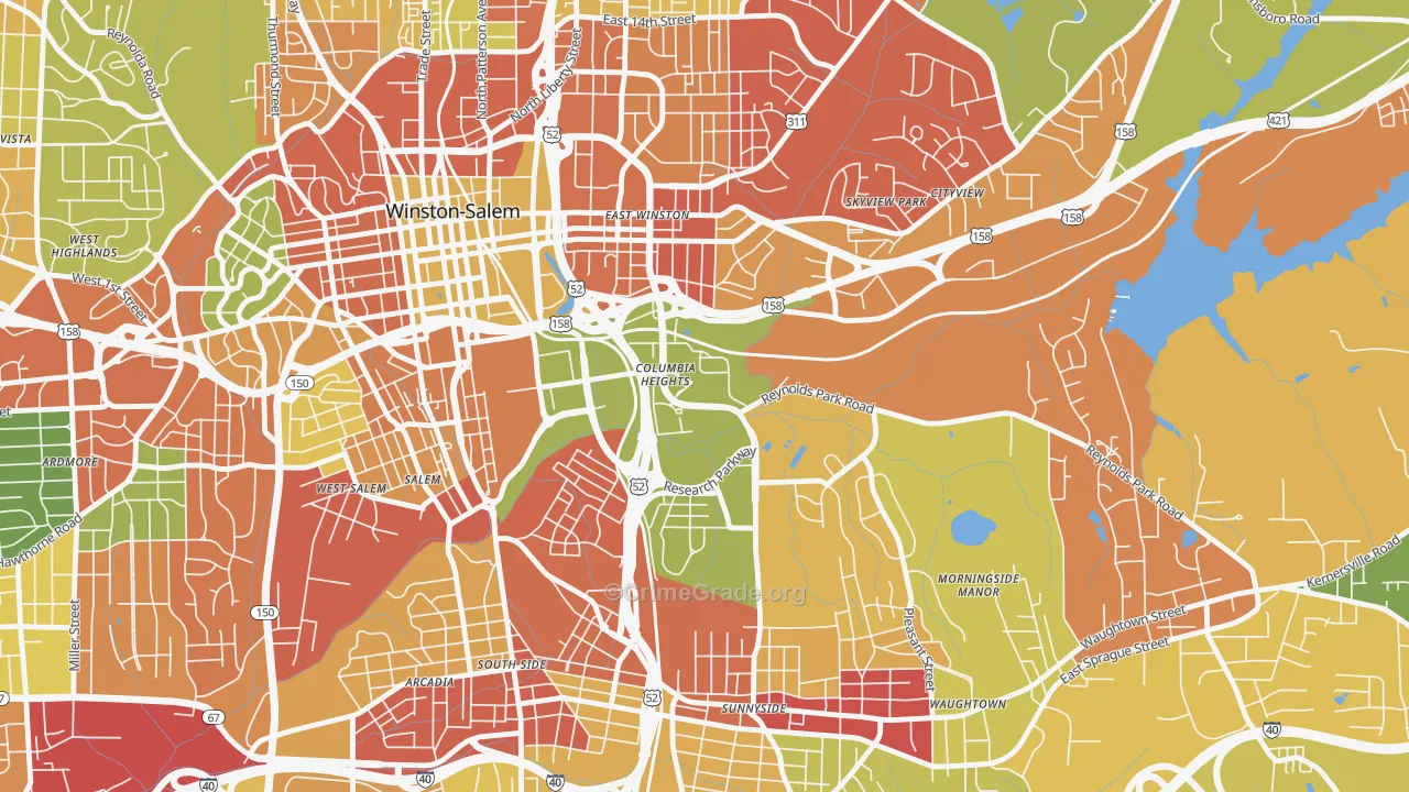 27110, NC Map of Drug-Related Crime Rates