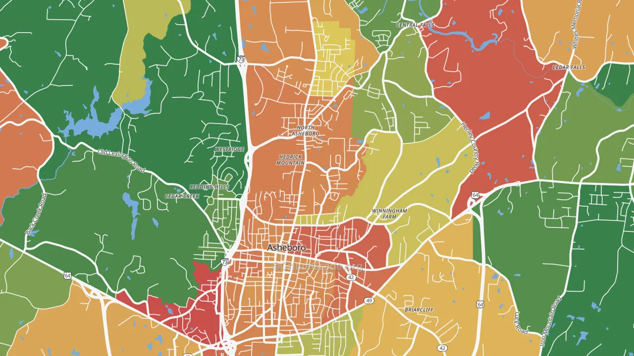 27203, NC Map of Drug-Related Crime Rates