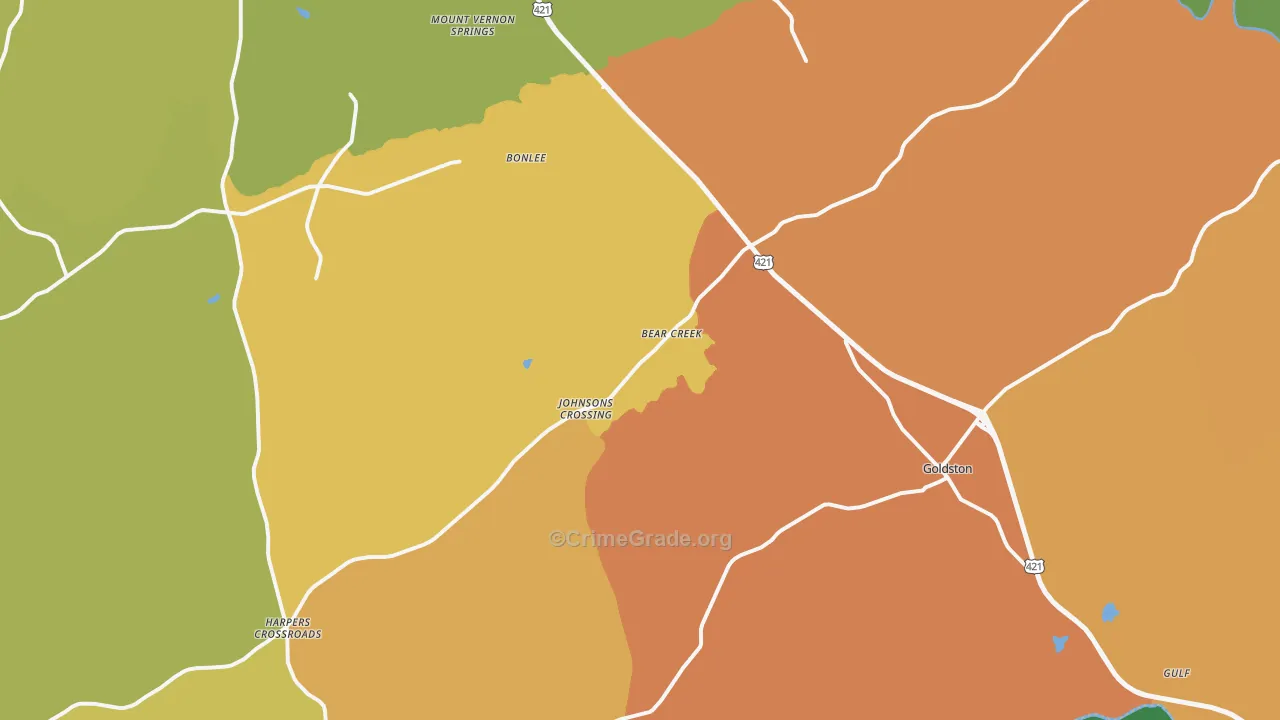 27207, NC Map of Drug-Related Crime Rates