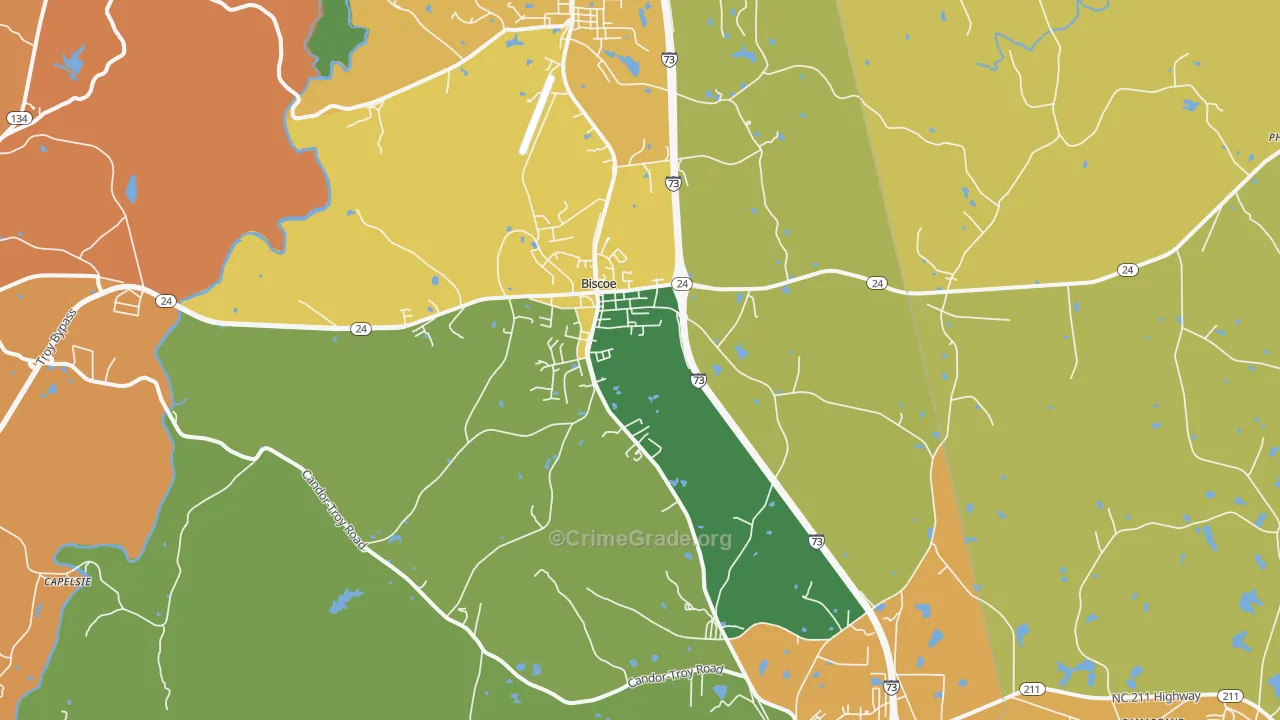 27209, NC Map of Drug-Related Crime Rates