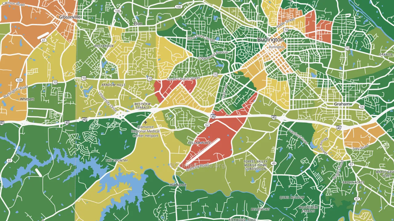 27215, NC Map of Drug-Related Crime Rates