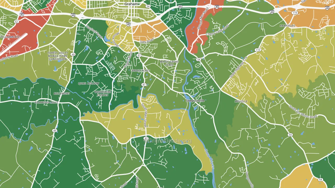 27253, NC Map of Drug-Related Crime Rates