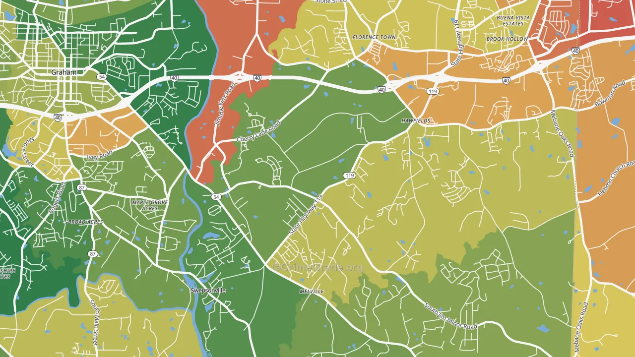 27258, NC Map of Drug-Related Crime Rates