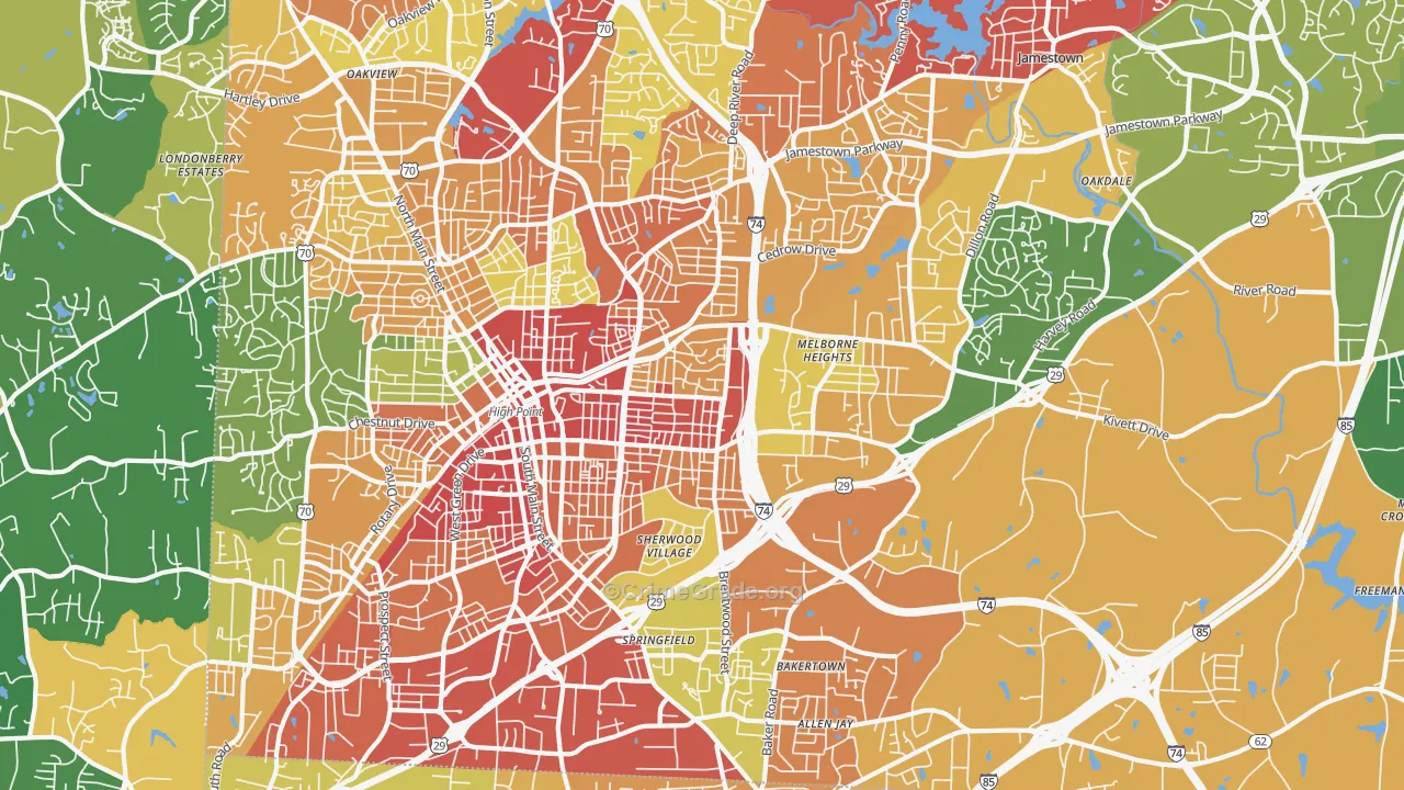 27260, NC Map of Drug-Related Crime Rates