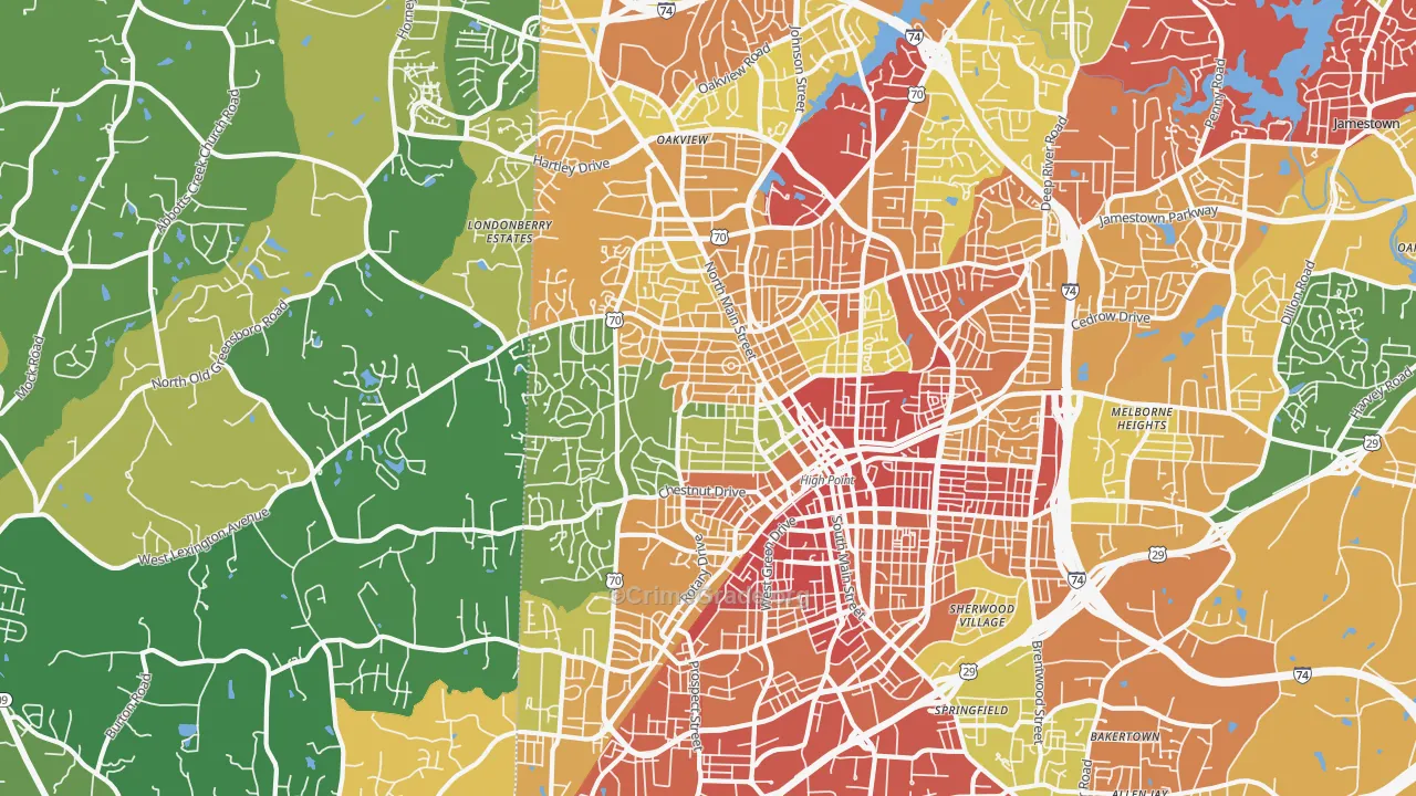 27262, NC Map of Drug-Related Crime Rates
