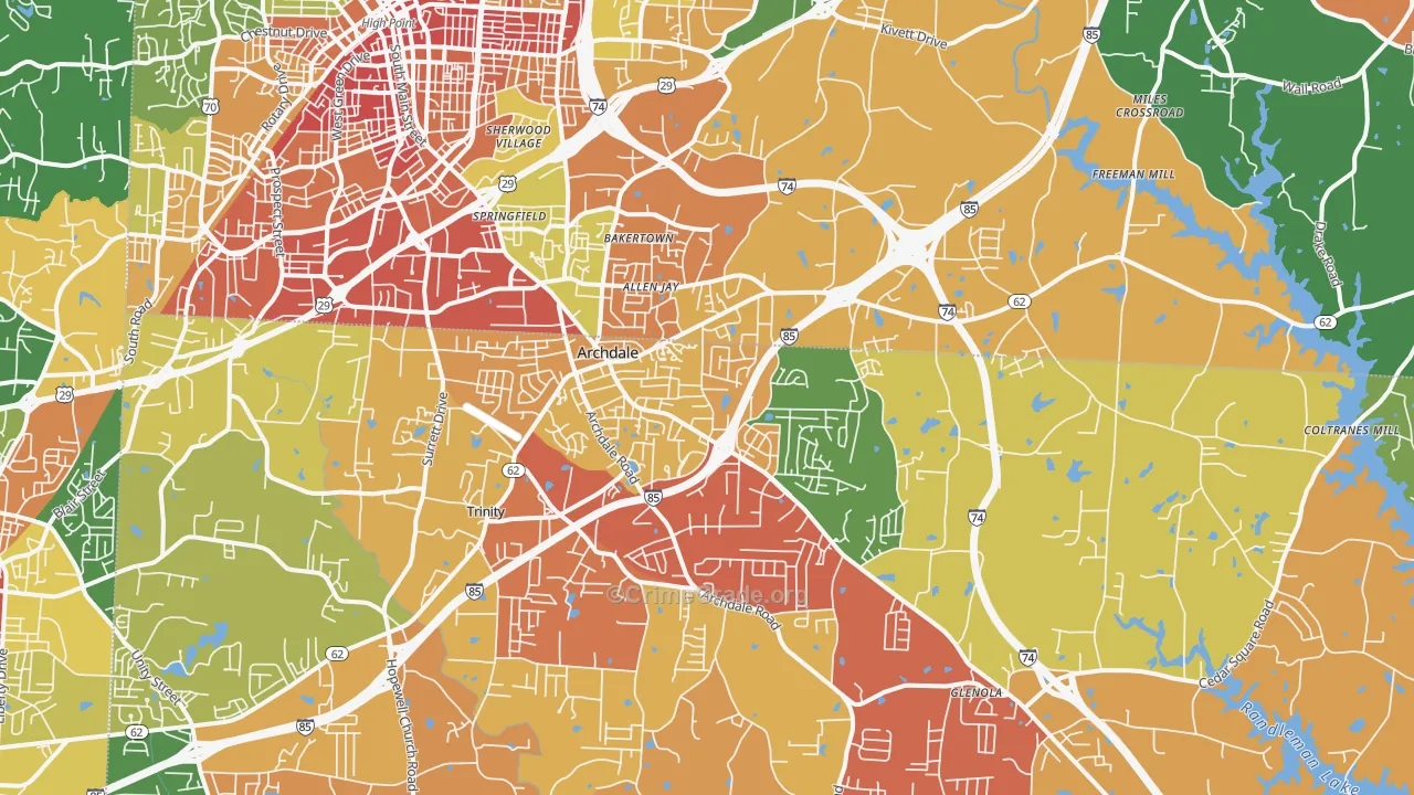 27263, NC Map of Drug-Related Crime Rates