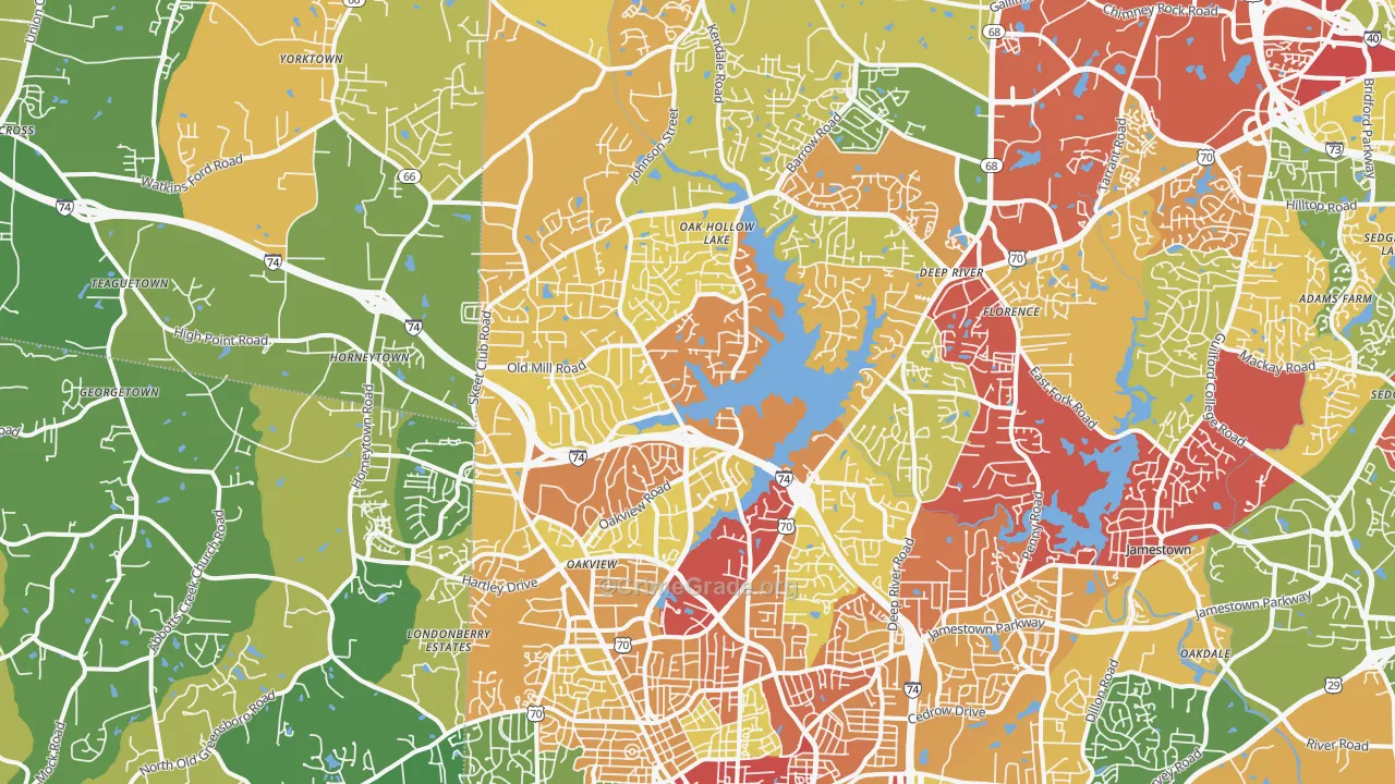27265, NC Map of Drug-Related Crime Rates