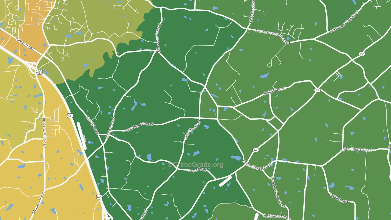 27283, NC Map of Drug-Related Crime Rates