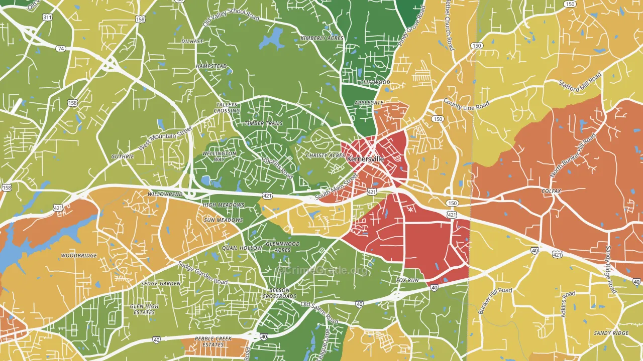 27284, NC Map of Drug-Related Crime Rates