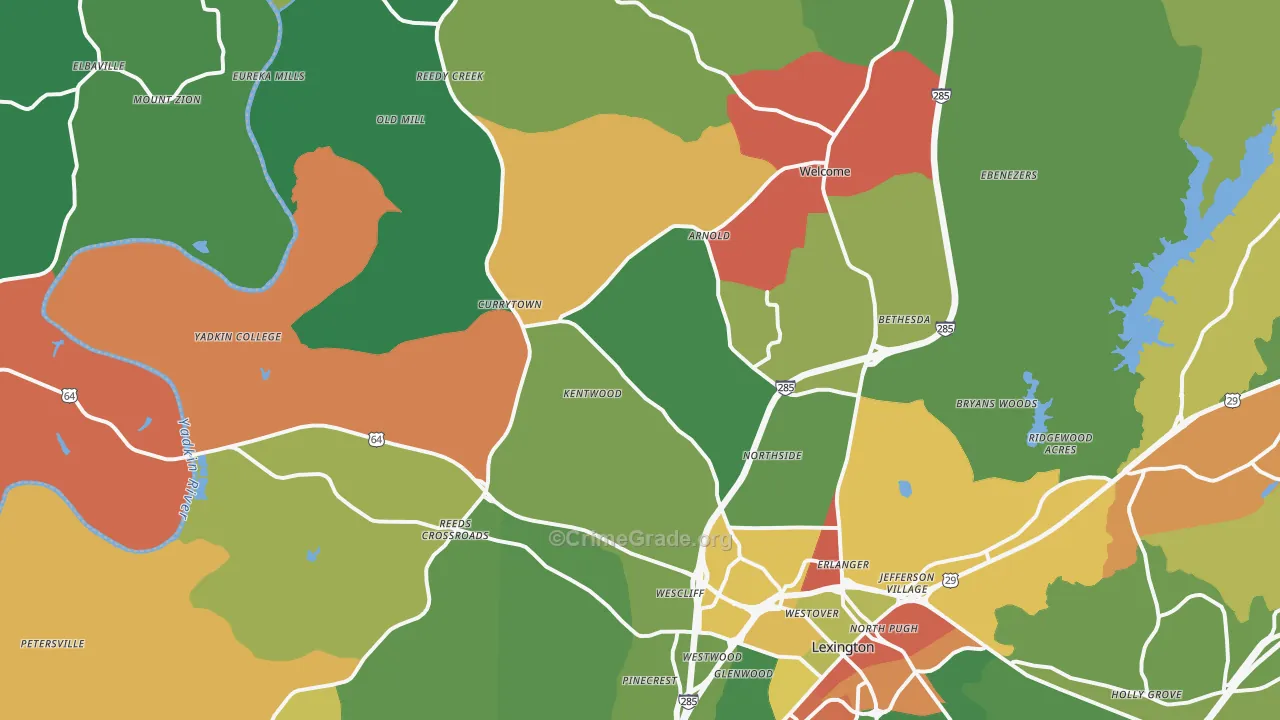 27295, NC Map of Drug-Related Crime Rates