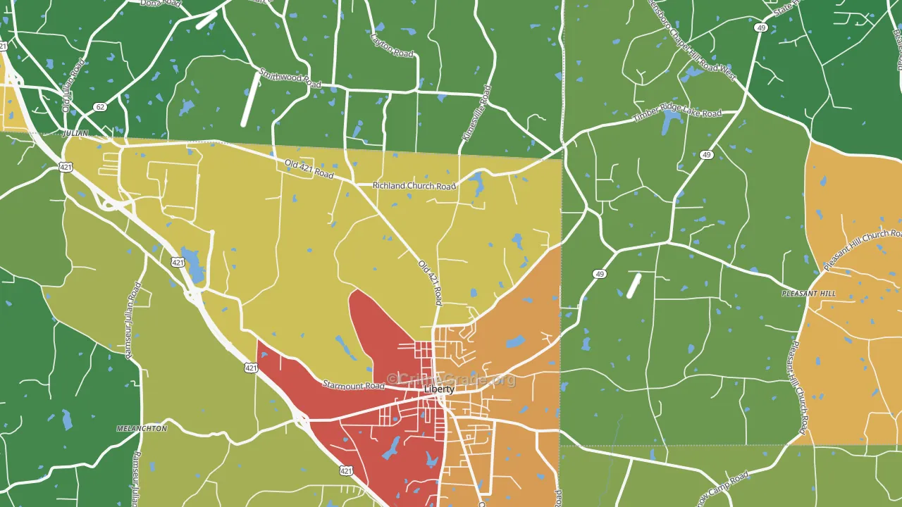 27298, NC Map of Drug-Related Crime Rates