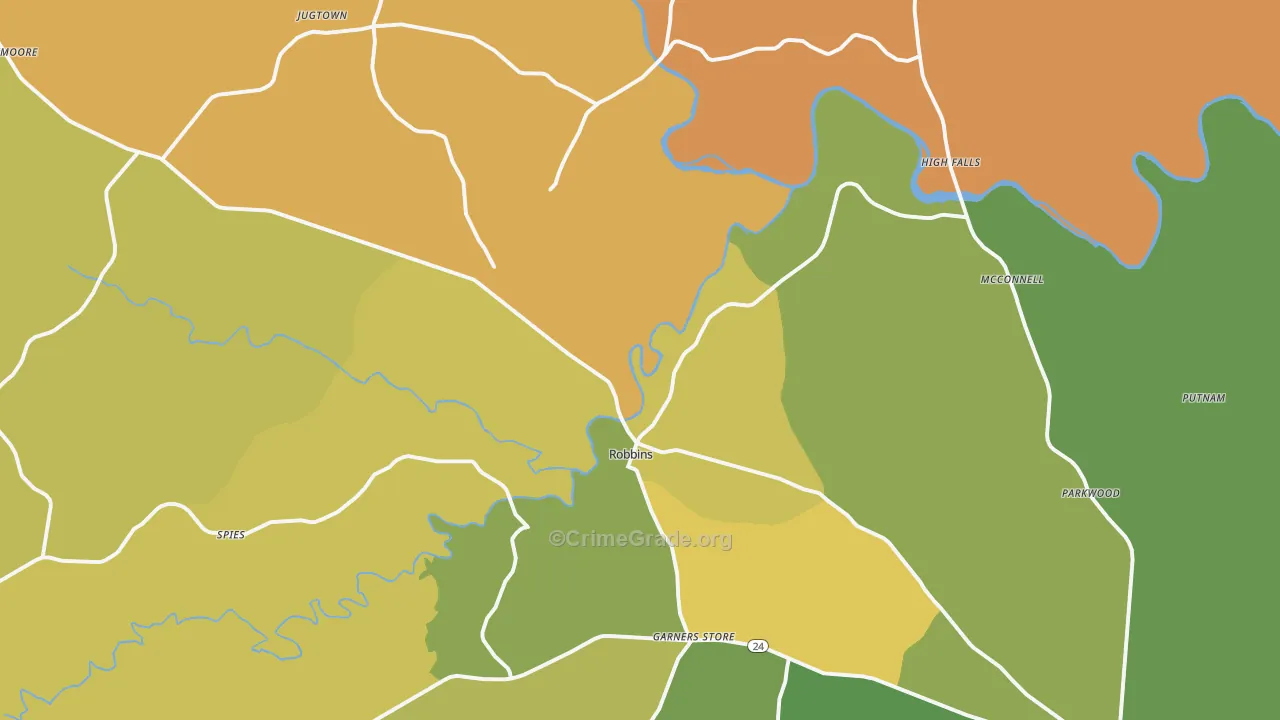 27325, NC Map of Drug-Related Crime Rates