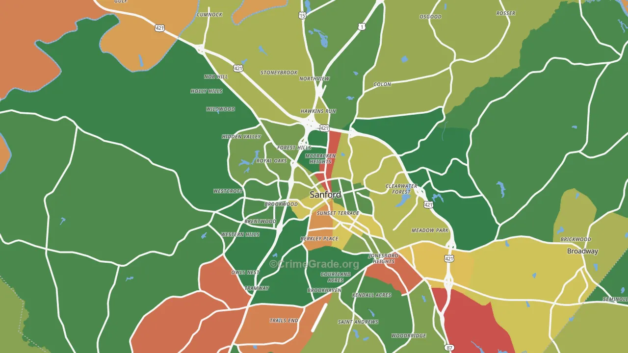 27330, NC Map of Drug-Related Crime Rates