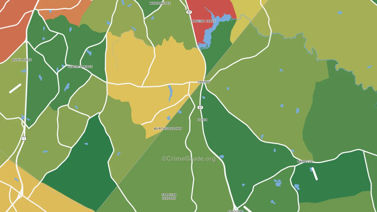 27332, NC Map of Drug-Related Crime Rates
