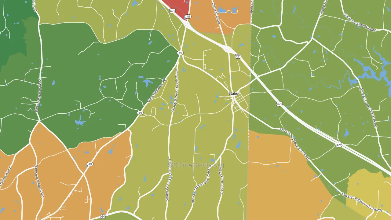 27355, NC Map of Drug-Related Crime Rates
