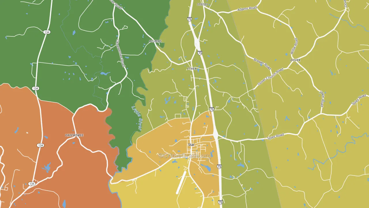 27356, NC Map of Drug-Related Crime Rates