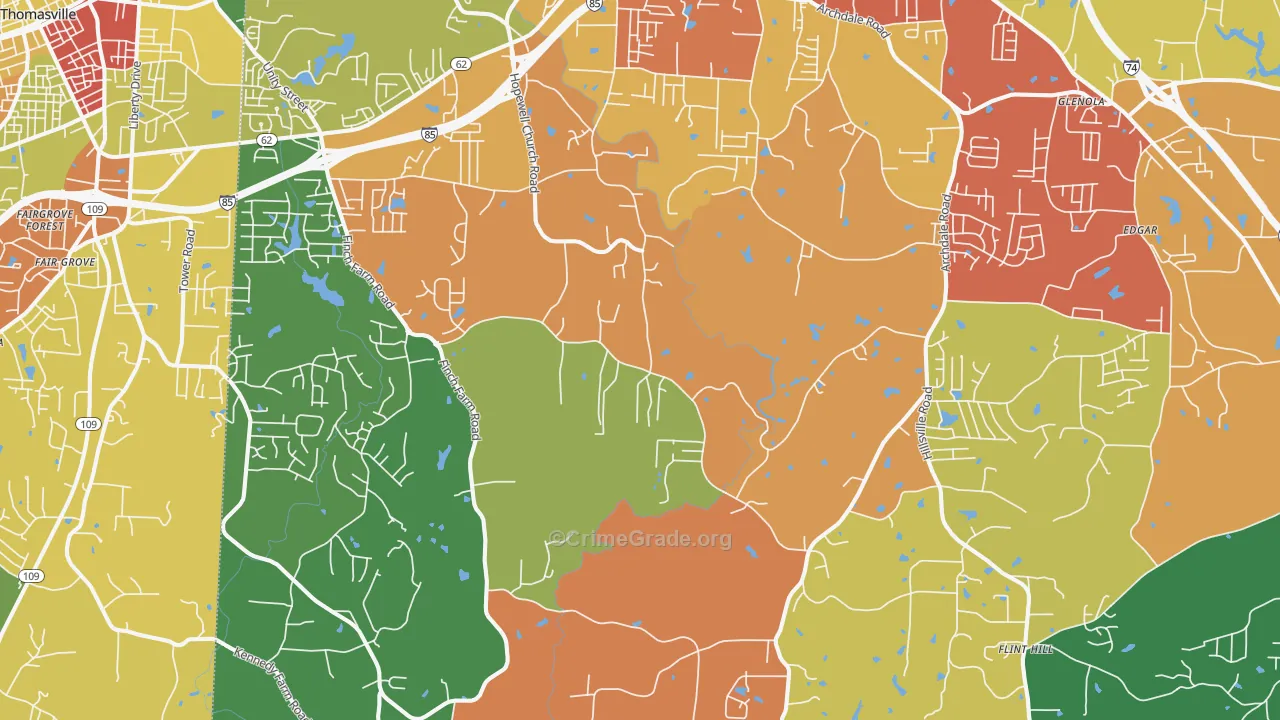 27370, NC Map of Drug-Related Crime Rates