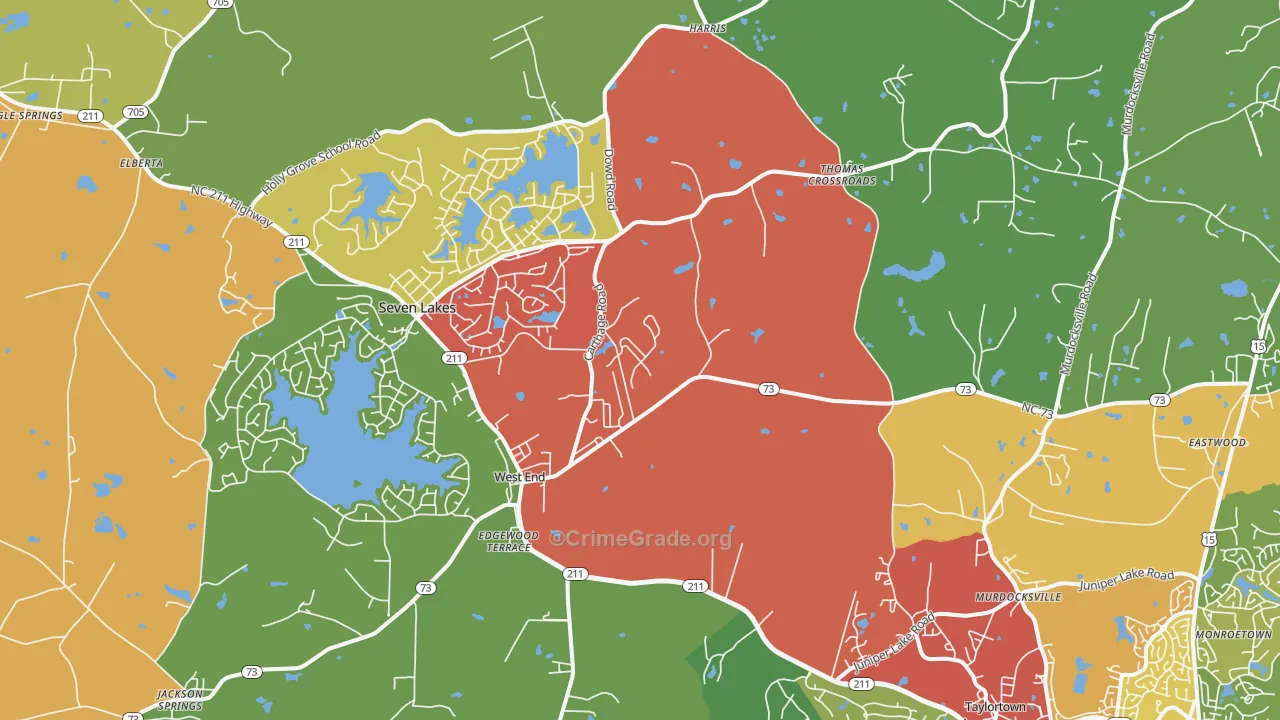 27376, NC Map of Drug-Related Crime Rates