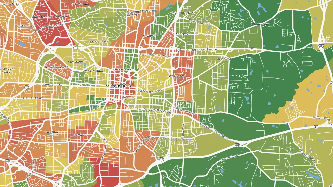 27401, NC Map of Drug-Related Crime Rates