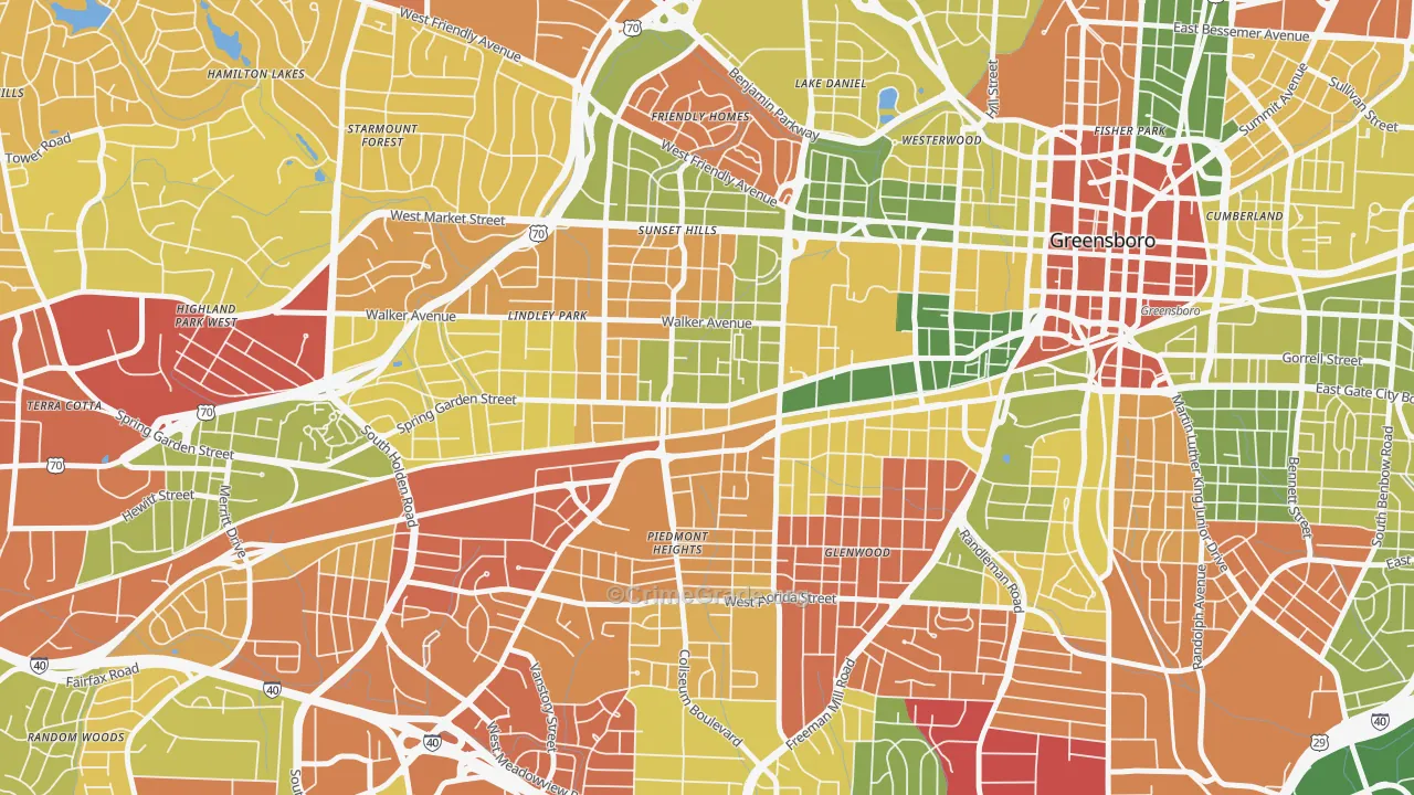 27403, NC Map of Drug-Related Crime Rates