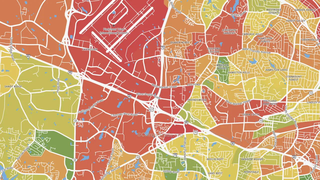 27409, NC Map of Drug-Related Crime Rates