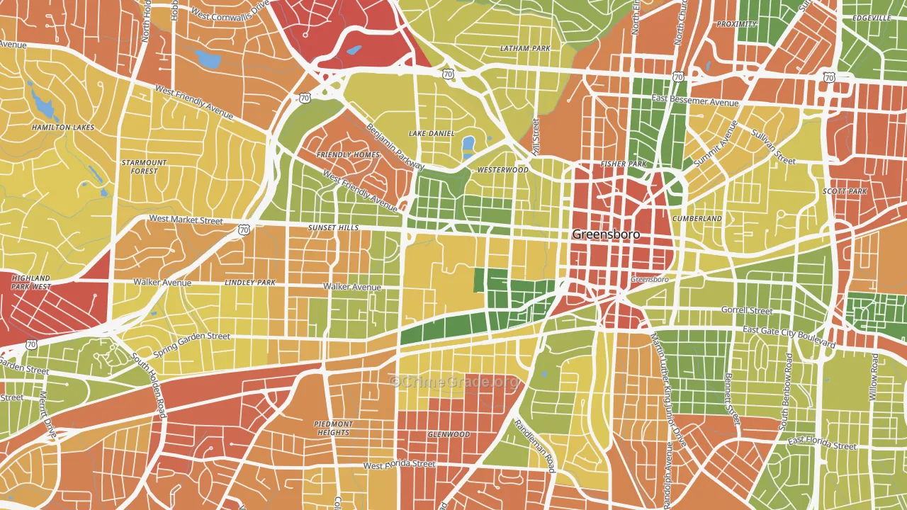27412, NC Map of Drug-Related Crime Rates