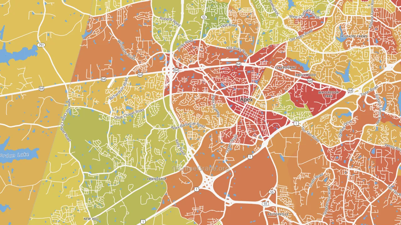 27502, NC Map of Drug-Related Crime Rates