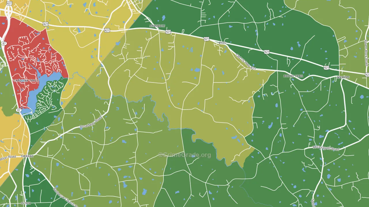 27505, NC Map of Drug-Related Crime Rates