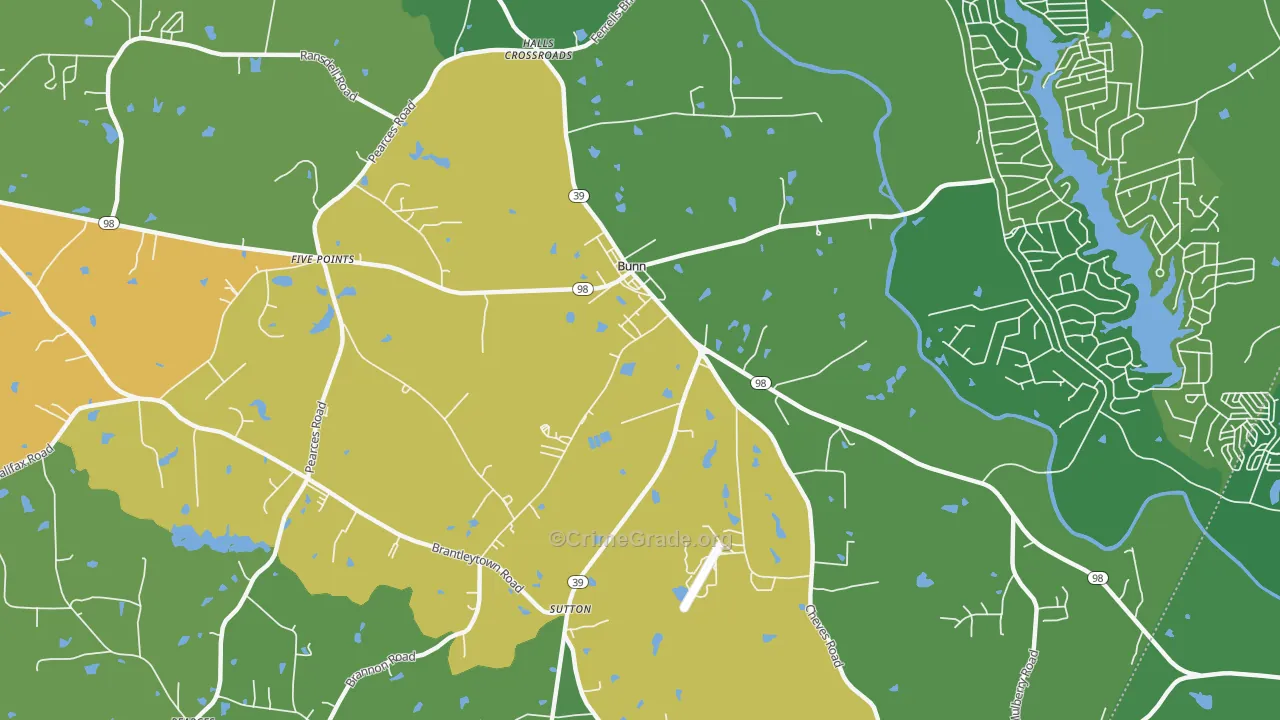 27508, NC Map of Drug-Related Crime Rates