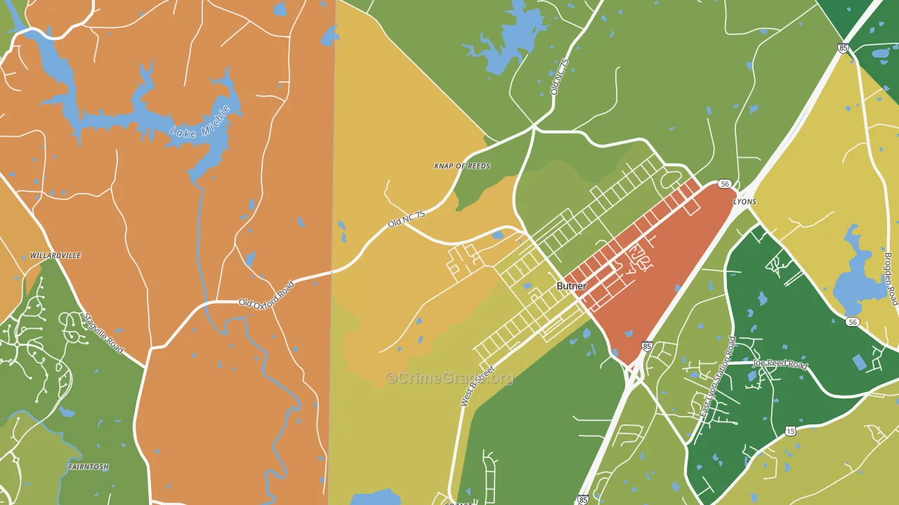 27509, NC Map of Drug-Related Crime Rates