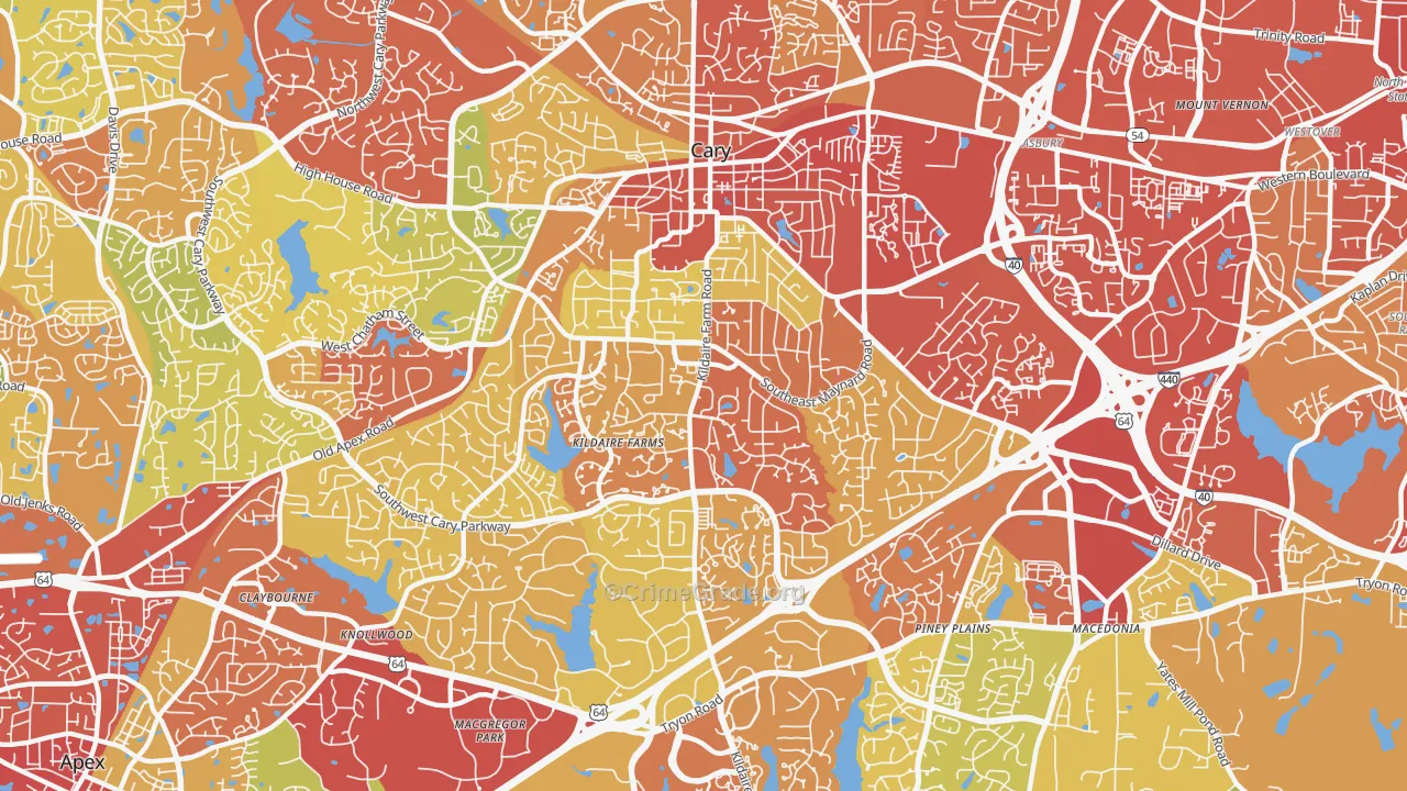 27511, NC Map of Drug-Related Crime Rates